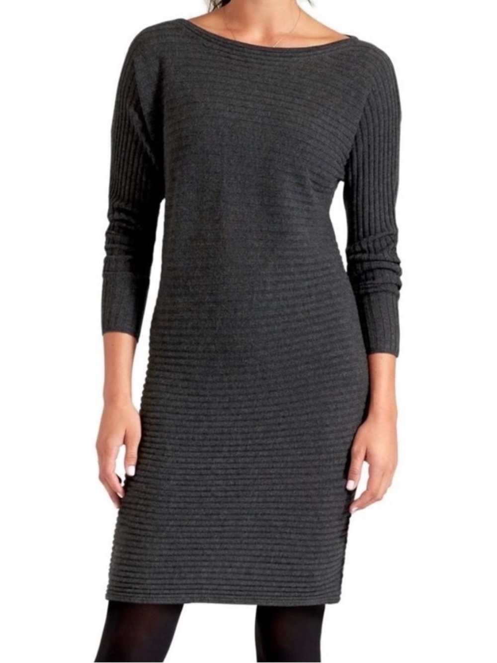 Athleta 100% Merino Wool Rib Sweater Dress